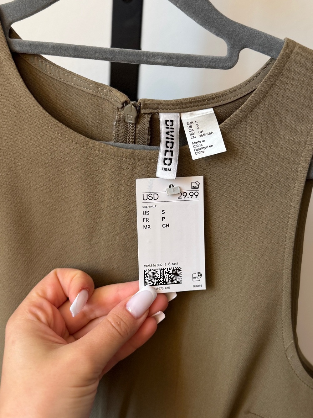NWT Olive Green Sleeveless Fit-and-Flare Dress - Picture 4 of 5